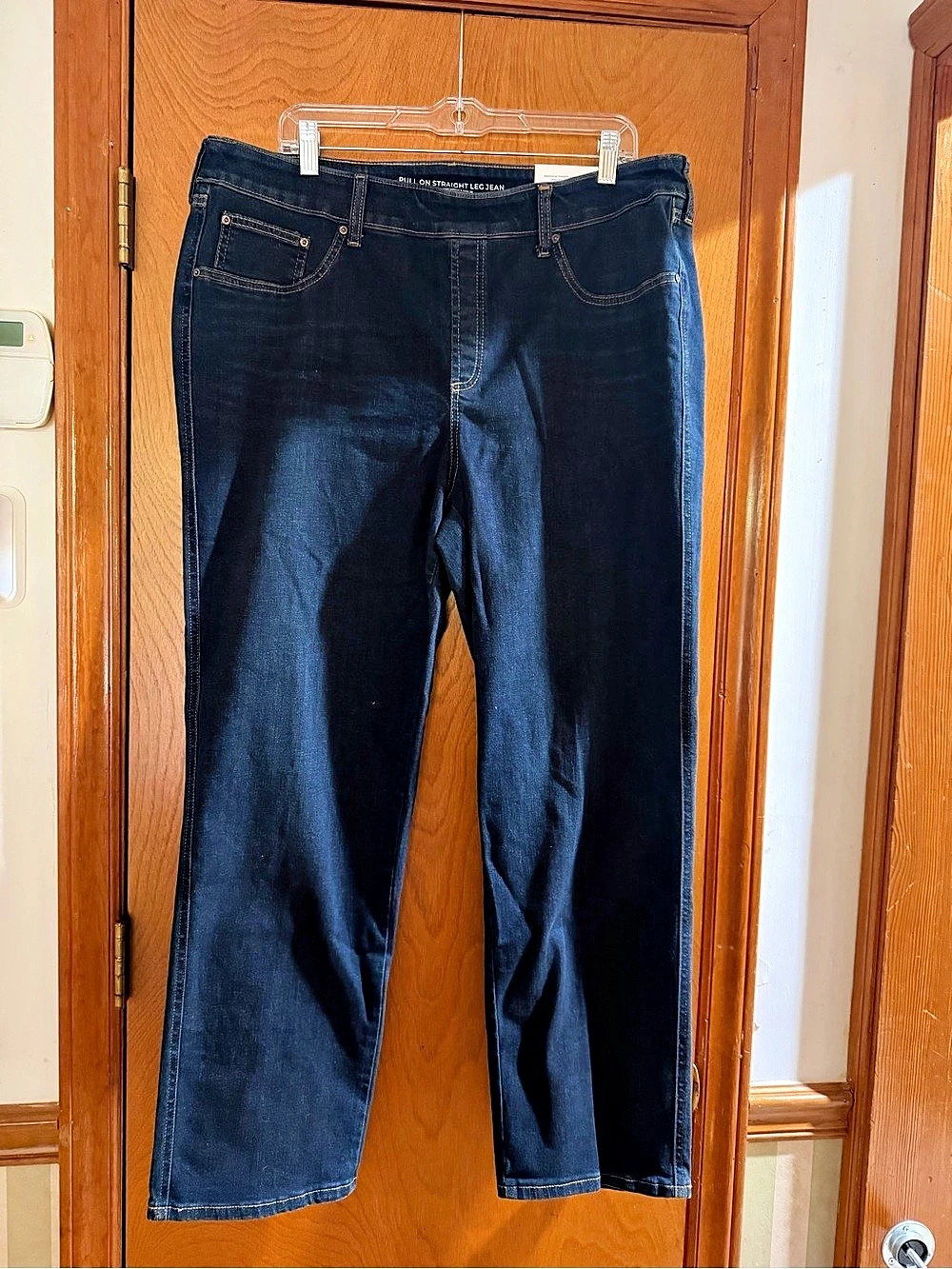 Chico's Pull-On Straight Jeans Blue Waist 16R